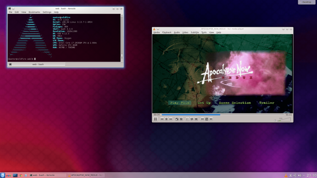 Arch Linux running KDE 4.12.3