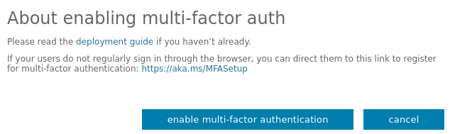 Office 365 enable multifactor authentication