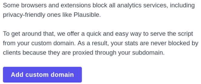 Plausible Analytics - CNAME cloaking