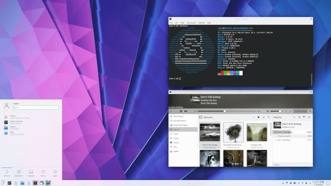 Plasma 5 desktop on Slackware Linux