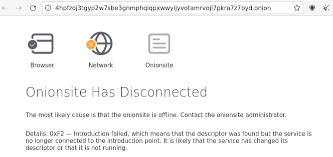 Onionsite has disconnected